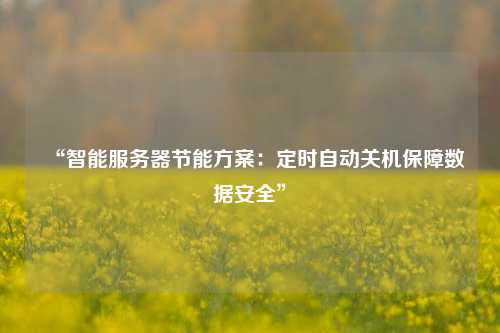 “智能服務(wù)器節(jié)能方案：定時(shí)自動(dòng)關(guān)機(jī)保障數(shù)據(jù)安全”